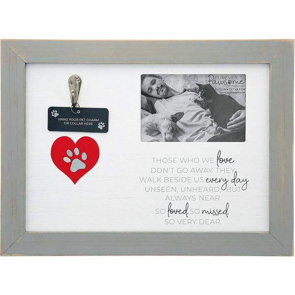 pavilion gift company Missed So Very Dear 12" x 9" Pet Collar Memorial Frame (Holds 5" x 3.5" Photo)