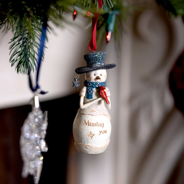 Pavilion Gift Company Missing You 4" Snowman Ornament