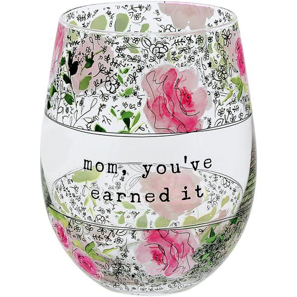 pavilion gift company Mom 18 oz Stemless Wine Glass