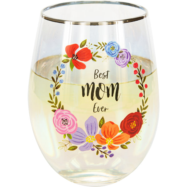 pavilion gift company Mom 18 oz Stemless Wine Glass