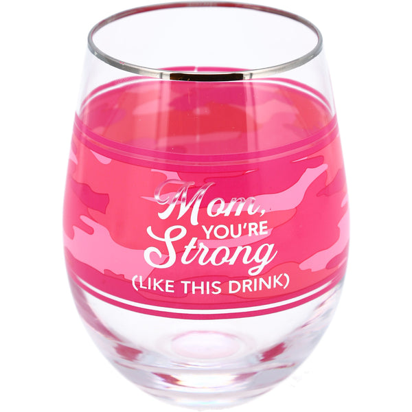 pavilion gift company Mom 18 oz Stemless Wine Glass