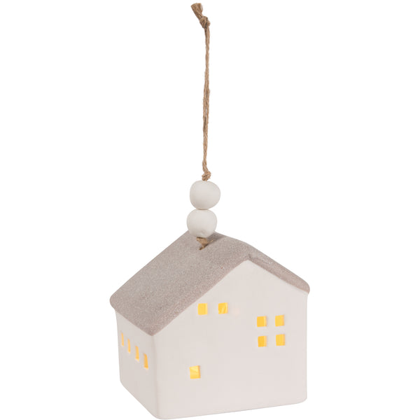 Pavilion Gift Company Mom 3.75" LED Lit Hanging Porcelain House