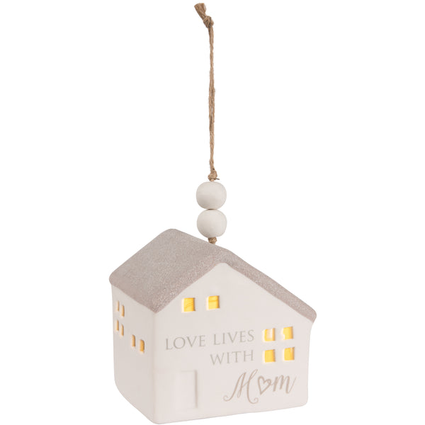 pavilion gift company Mom 3.75" LED Lit Hanging Porcelain House