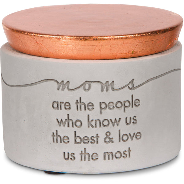 pavilion gift company Mom 3" x 2.25" Cement Keepsake Box