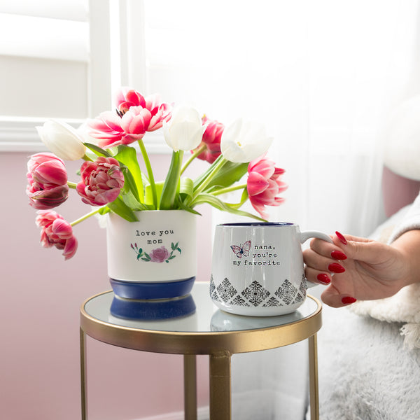 Pavilion Gift Company Mom 4.25" Planter (Holds 4" Planter Pot)