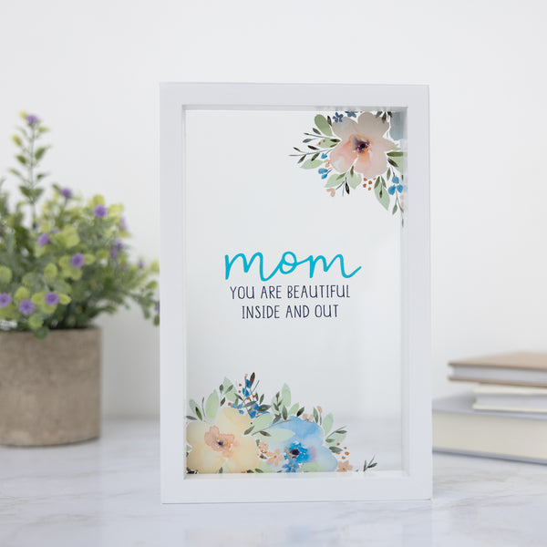 Pavilion Gift Company Mom 5.5" X 8.5" Framed Glass Plaque