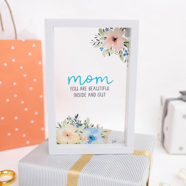 Pavilion Gift Company Mom 5.5" X 8.5" Framed Glass Plaque