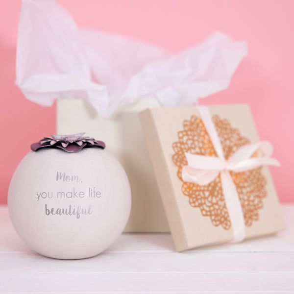 Pavilion Gift Company Mom 5" Round Tealight Candle Holder