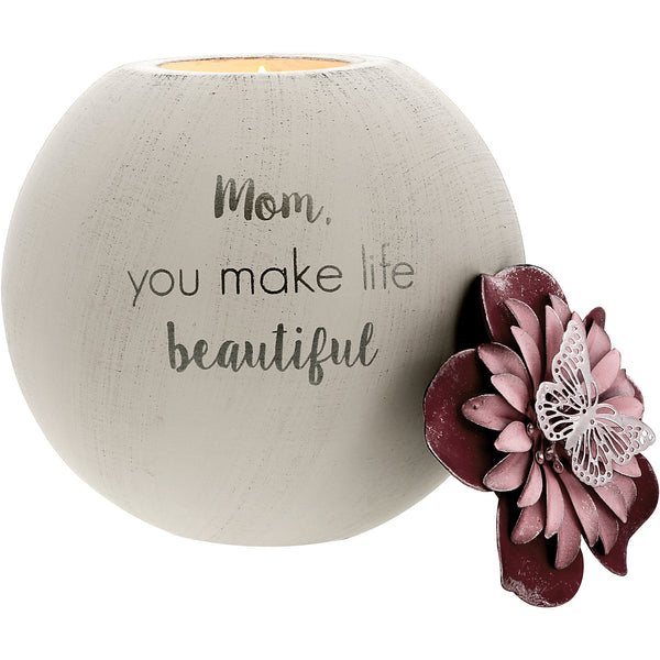 pavilion gift company Mom 5" Round Tealight Candle Holder