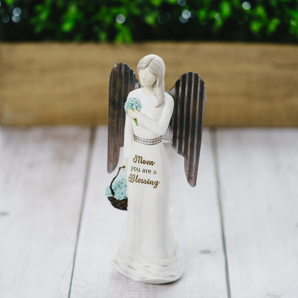 Pavilion Gift Company Mom 7.5" Angel With Basket Of Flowers