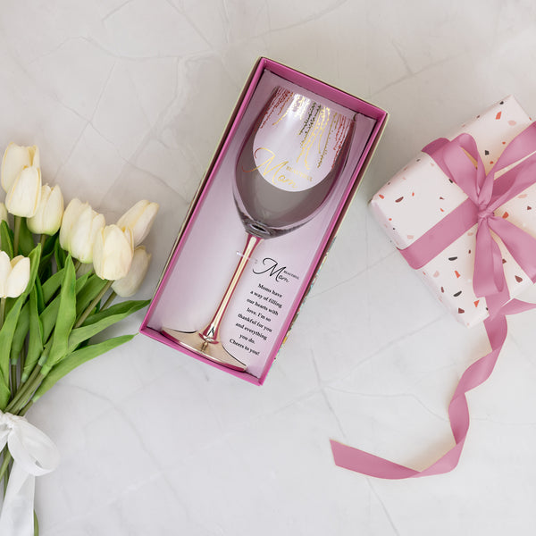 Pavilion Gift Company Mom Gift Boxed 19 Oz Crystal Wine Glass