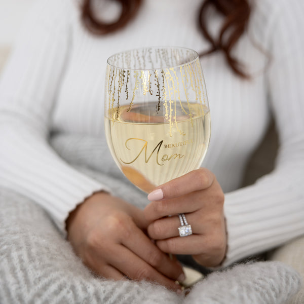 Pavilion Gift Company Mom Gift Boxed 19 Oz Crystal Wine Glass