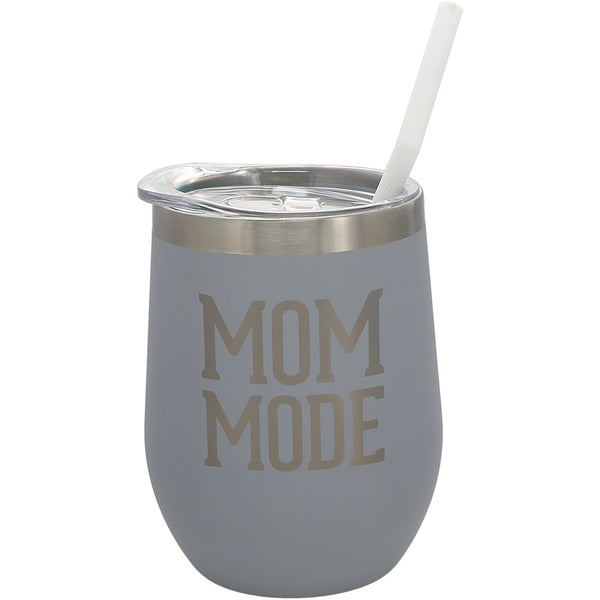 pavilion gift company Mom Mode 12 oz Stemless Travel Tumbler with Straw