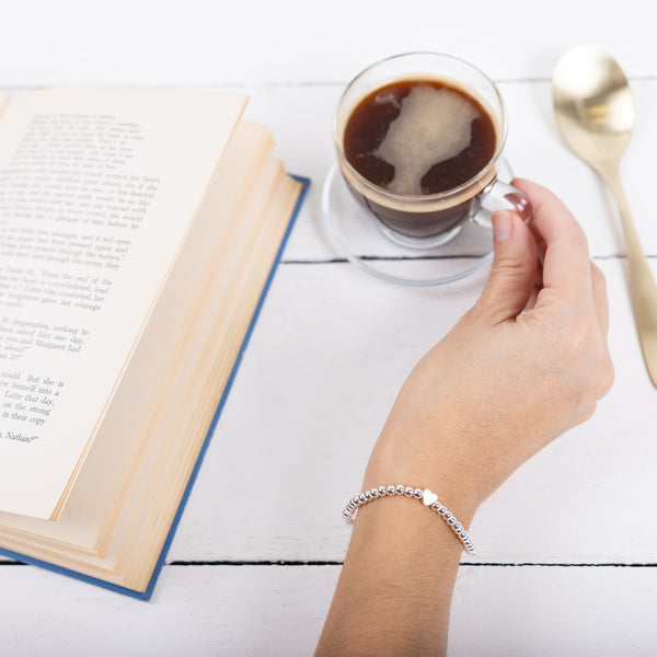 Pavilion Gift Company Mom Silver Plated - Beaded Stretch Bracelet