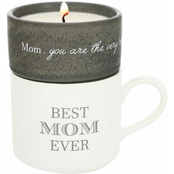 pavilion gift company Mom Stacking Mug and Candle Set 100% Soy Wax Scent: Tranquility