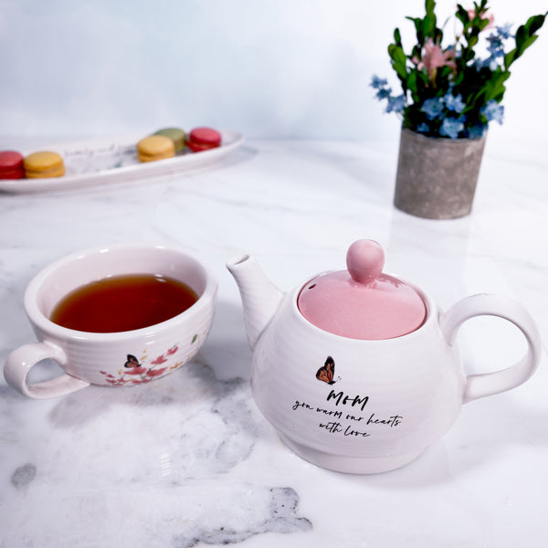 Pavilion Gift Company Mom Tea For One (14.5 Oz Teapot & 10 Oz Cup)