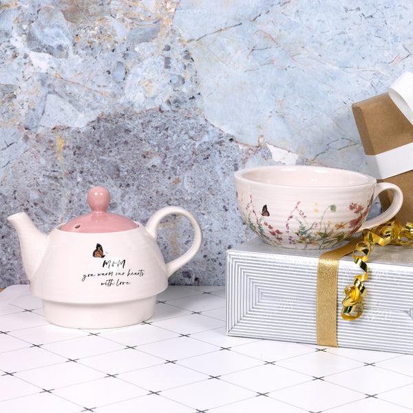 Pavilion Gift Company Mom Tea For One (14.5 Oz Teapot & 10 Oz Cup)