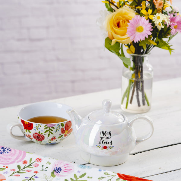 Pavilion Gift Company Mom Tea For One (14.5 Oz Teapot & 10 Oz Cup)