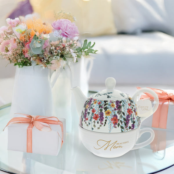 Pavilion Gift Company Mom Tea For One (16 Oz Teapot & 10 Oz Cup)