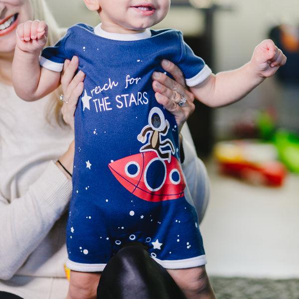 Pavilion Gift Company Monkey Astronaut 6-12 Months Romper