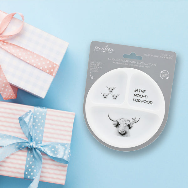 Pavilion Gift Company Moo-d Divided Silicone Suction Plate