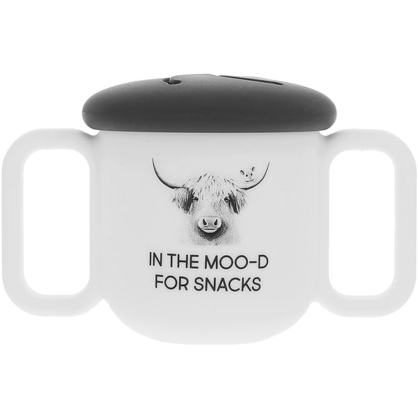 pavilion gift company Moo-d For Snacks Silicone Snack Bowl with Lid