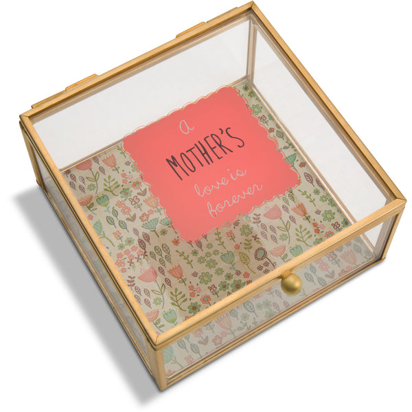 pavilion gift company Mother 4.25" x 4.25" Glass Keepsake Box
