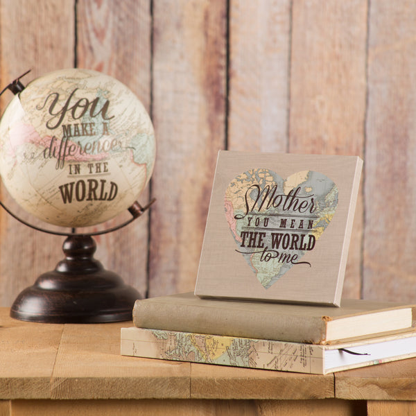 Pavilion Gift Company Mother 5" X 5" Canvas Heart Plaque