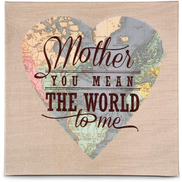 pavilion gift company Mother 5" x 5" Canvas Heart Plaque