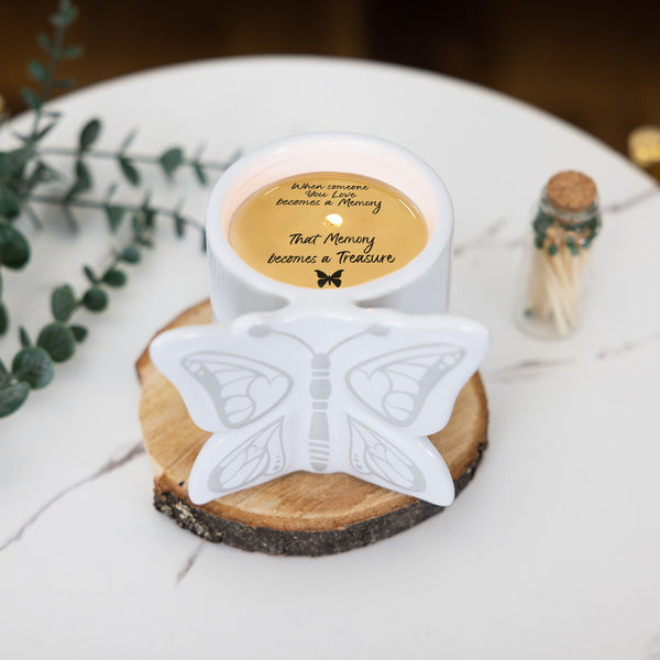 Pavilion Gift Company Mother 8 Oz 100% Soy Wax Reveal Butterfly Candle Scent: Tranquility