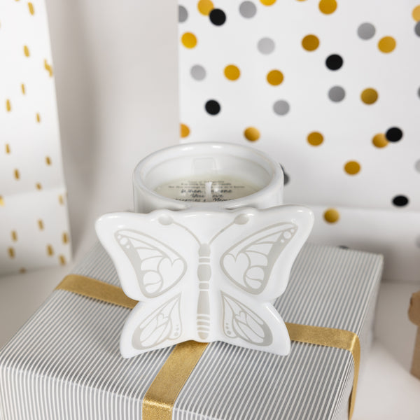 Pavilion Gift Company Mother 8 Oz 100% Soy Wax Reveal Butterfly Candle Scent: Tranquility