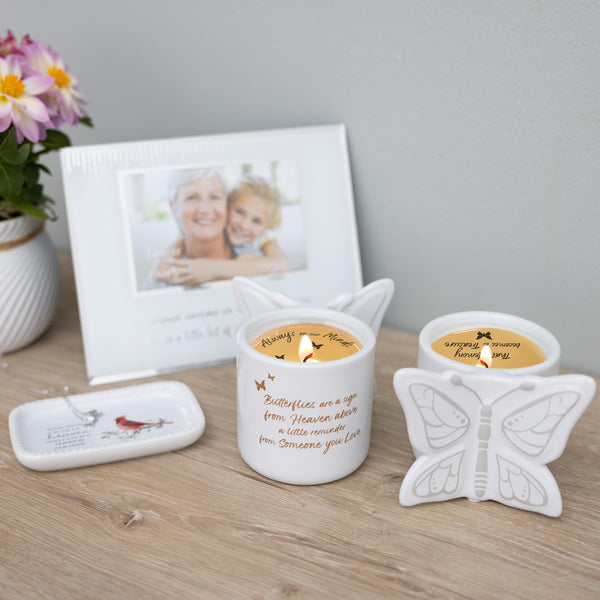 Pavilion Gift Company Mother 8 Oz 100% Soy Wax Reveal Butterfly Candle Scent: Tranquility