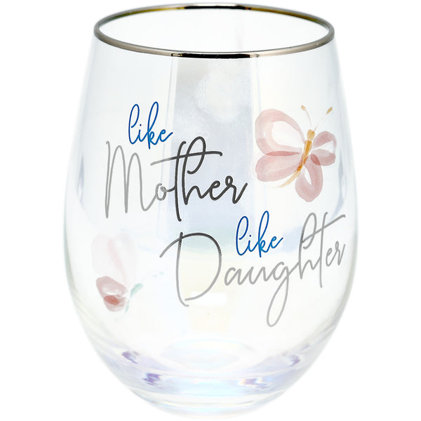 pavilion gift company Mother & Daughter 18 oz Stemless Wine Glass