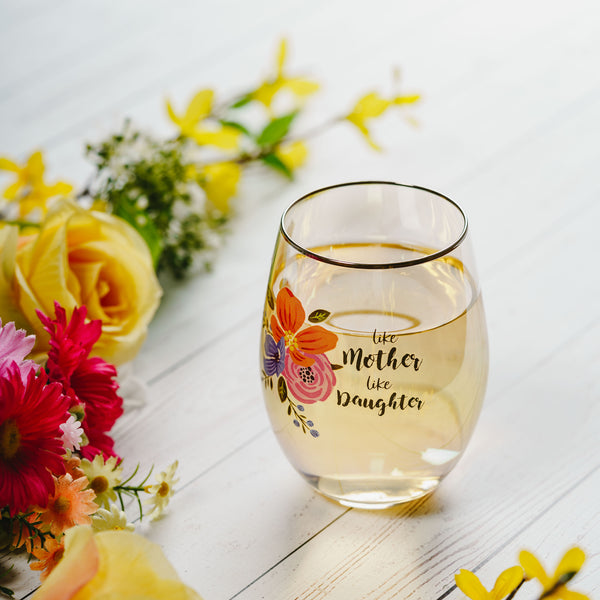Pavilion Gift Company Mother Daughter 18 Oz Stemless Wine Glass