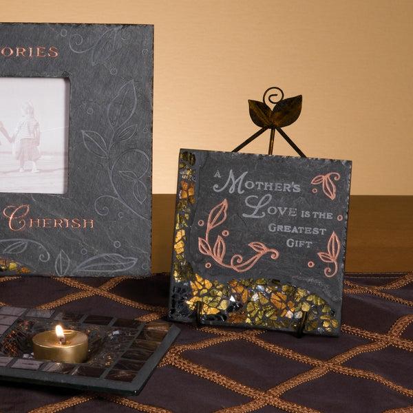 Pavilion Gift Company Mother Mosaic 5" Slate Square Plaque With Stand