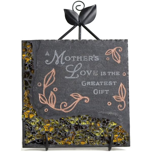 pavilion gift company Mother Mosaic 5" Slate Square Plaque with Stand