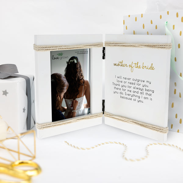 Pavilion Gift Company Mother Of The Bride 5.5" X 7.5" Hinged Sentiment Frame (Holds A 4" X 6" Photo)