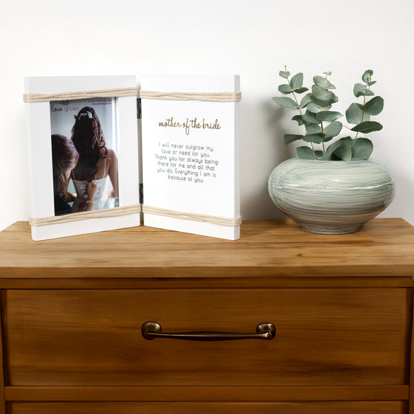 Pavilion Gift Company Mother Of The Bride 5.5" X 7.5" Hinged Sentiment Frame (Holds A 4" X 6" Photo)