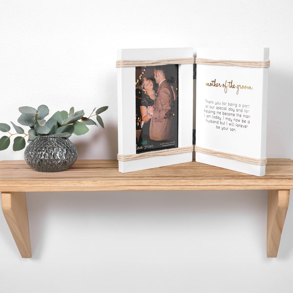 Pavilion Gift Company Mother Of The Groom 5.5" X 7.5" Hinged Sentiment Frame (Holds A 4" X 6" Photo)