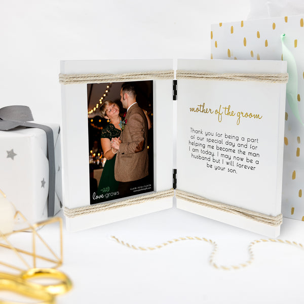 Pavilion Gift Company Mother Of The Groom 5.5" X 7.5" Hinged Sentiment Frame (Holds A 4" X 6" Photo)