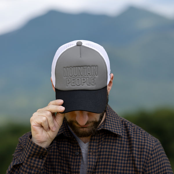 Pavilion Gift Company Mountain People Adjustable Charcoal Neoprene Mesh Hat