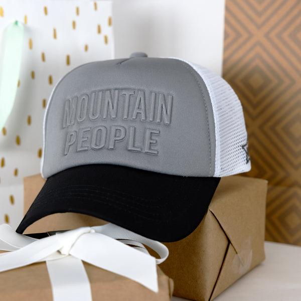Pavilion Gift Company Mountain People Adjustable Charcoal Neoprene Mesh Hat