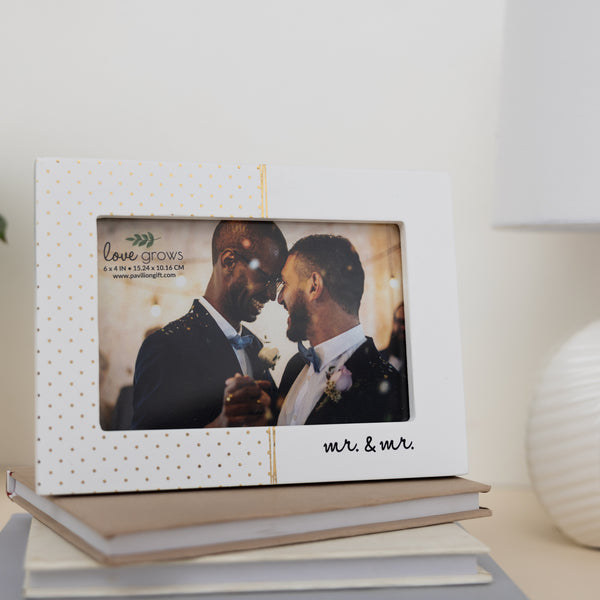 Pavilion Gift Company Mr. & Mr. 7.5" X 5.5" MDF Frame (Holds 6" X 4" Photo)
