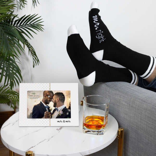 Pavilion Gift Company Mr. & Mr. 7.5" X 5.5" MDF Frame (Holds 6" X 4" Photo)