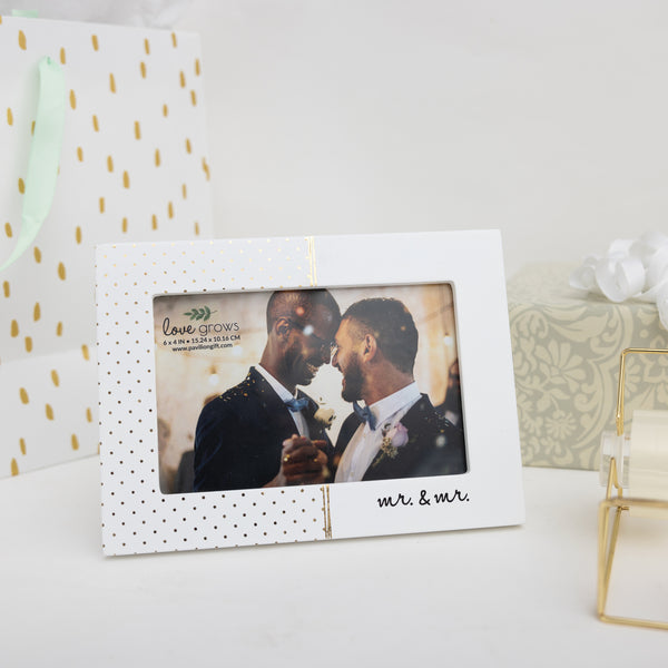 Pavilion Gift Company Mr. & Mr. 7.5" X 5.5" MDF Frame (Holds 6" X 4" Photo)