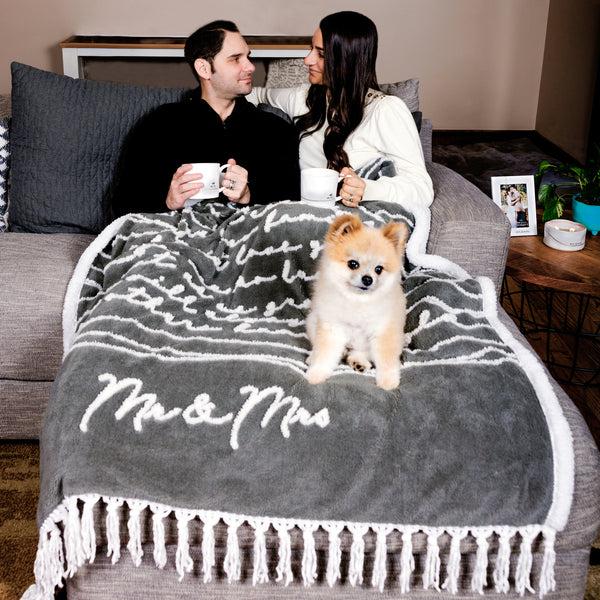 Pavilion Gift Company Mr. & Mrs. 50" X 60" Inspirational Plush Blanket