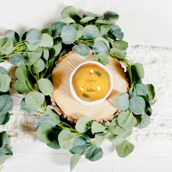 Pavilion Gift Company Mr. & Mrs. 8 Oz - 100% Soy Wax Reveal Candle Scent: Tranquility