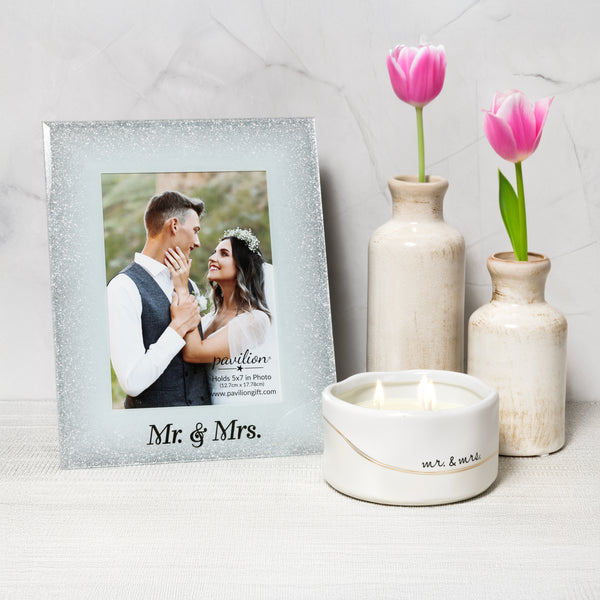 Pavilion Gift Company Mr. & Mrs. 8" X 10" Frame (Holds 5"x 7" Photo)