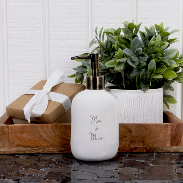 Pavilion Gift Company Mr. & Mrs. Ceramic Soap/Lotion Dispenser