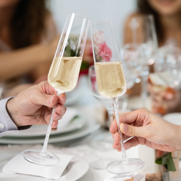 Pavilion Gift Company Mr. & Mrs. Gift Boxed 7 Oz Glass Toasting Flute Set